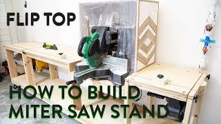 Miter Saw Station  DIY How to Build  Flip Top  Garage Remodel Ep 4 [upl. by Yelserp]