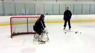 Goalie Drill  Reverse Rotation into a post lock and lean [upl. by Areema291]