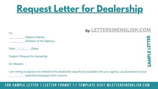 Request Letter for Dealership [upl. by Trebma]