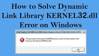 How to Solve Dynamic Link Library KERNEL32dll Error ON Windows Link in Description [upl. by Amick]