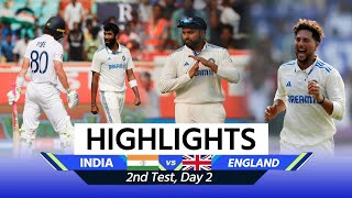 India vs England Test Match Highlights  IND vs ENG 2nd Test Day 2 Highlights  Match Highlights [upl. by Kcirb]