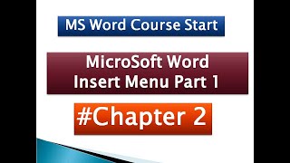 Insert Menu Part 1 in MS Word  Table Option MS Word [upl. by Paloma]