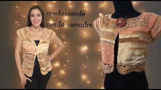 ⭐⭐⭐bolero ó saco elegante tejido a crochet fácil y rápido crocheteando con la comadre parte2 [upl. by Babs]