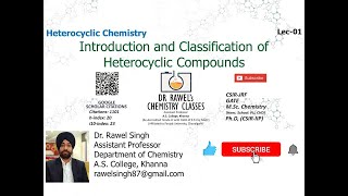 Introduction and classification of heterocyclic compoundsMScGATECSIRJRFNETJAMHeteroaromatic [upl. by Dayiz]