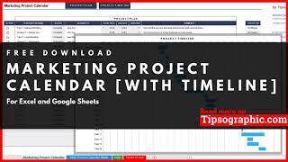 Marketing Project Calendar with Gantt Chart Timeline ► FREE Excel amp Google Sheets [upl. by Karyl]