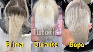 Biondo ghiaccio  tutorial di come decolorare i capelli per ottenere un biondo freddosilver [upl. by Gurtner]