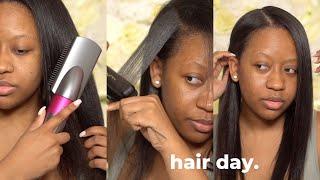 Hair Day ft Dyson Airwrap on natural hair [upl. by Edelsten]