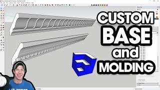 Modeling CUSTOM WOOD BASE AND CROWN MOLDING in SketchUp [upl. by Yasmin]