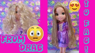 How to Fix your Disney Princess Rapunzel Dolls TANGLED Hair DIY [upl. by Aisset]