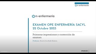 EXAMEN COMENTADO OPE ENFERMERÍA SACYL 2023 [upl. by Elgar626]