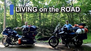 Living on the Road and Motorcycle camping  This is Our Story  MotorcycleTravel [upl. by Aynas]