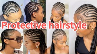 Natural protective braids hairstylesBeautiful protective hairstyle for natural hairNatural braids [upl. by Ahsinyt]