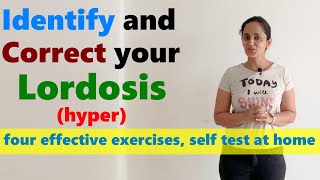 Correct Hyper lordosis with four exercises  Self Check test of Lordosis [upl. by Anyd]