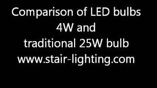 Comparison of LED bulbs 4W and traditional 25W bulb [upl. by Miltie314]