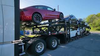 Cottrell ez5307 Car hauler Loading Tesla [upl. by Ecyt]