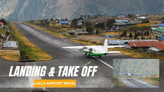 Tenzing  Hillary Airport Take Off amp Landing Flying on Yeti Airlines from Lukla to Kathmandu [upl. by Adekram974]