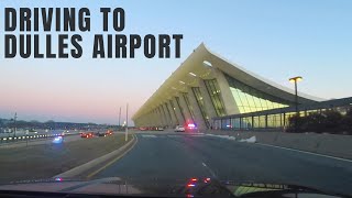 Driving to Dulles International Airport Arrivals Departures Waiting Lot  Jan 2022 No Sound [upl. by Suivatram]