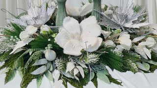 How to make an Artificial Christmas Table Arrangement [upl. by Kafka]