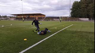 Målvaktsträning fotboll Närspeldjupledsövning med Vimmerby IFs Nic Rydholm och Gustav Johansson [upl. by Lorusso]