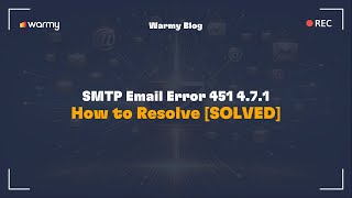 SMTP Email Error 451 471  How to Resolve SOLVED [upl. by Etnohc]