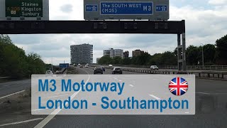 🇬🇧 London to Southampton  M3 Motorway Speed x3 [upl. by Yelac438]