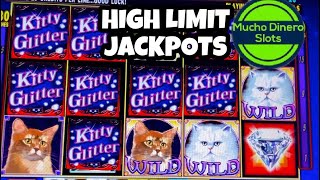 KITTY GLITTER BONUS ON A HIGH LIMIT SLOT [upl. by Aikaj]