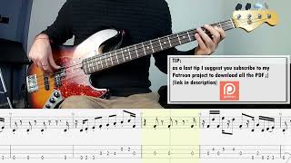 Good Times  Chic BASS COVER  PLAY ALONG TAB  SCORE [upl. by Tildi]