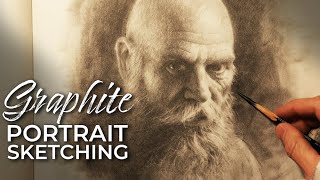 Portrait Sketching in GRAPHITE  Materials and Drawing Process LIVESTREAM REPLAY [upl. by Nois]