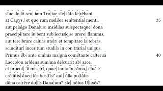 Aeneid Book II 156 Latin reading Hexameters [upl. by Aianat]