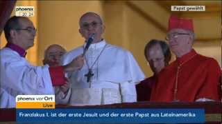 Der neue Papst Franziskus tritt vor die Gläubigen [upl. by Lyons]