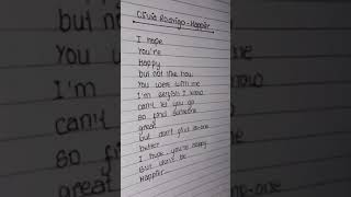 Olivia Rodrigo Happiersonglyrics [upl. by Otrevogir]