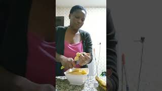 prepping plantains for frying [upl. by Khalin]