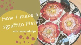 Sgraffito plate with flowers tutorial [upl. by Romeon]