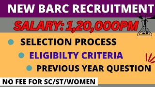 New BARC Scientific Officer Recruitment 2024 Salary Syllabus Exam Pattern Final Year Eligible Jobs [upl. by Inalej]