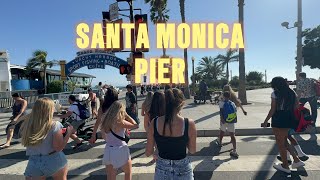 Walking tour of Santa Monica Pier in Los Angeles California USA  Vacation Travel Guide [upl. by Porte37]