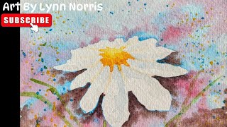 Lets Watercolour Paint A Super Easy Daisy Flower [upl. by Auhoj763]