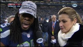 Super Bowl 2014 Richard Sherman Rant Sets Twitter Off [upl. by Rozamond44]