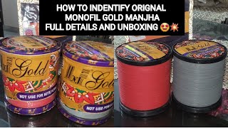 Orignal Monofil Gold Manjha Unboxing and review 🤩💥💯 Best manjha for big kites [upl. by Leiuqeze]