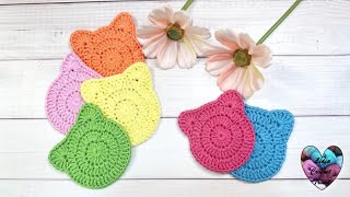 CADEAU PARFAIT EN  D1 HEURE CHATS SOUS VERRE TUTORIEL CROCHET crochet tutocrochet tuto cats [upl. by Artenek43]