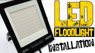 MiNi 100w Outdoor LED Flood Lights Installation IP67 Waterproof  Unboxing amp Wiring from Aliexpress [upl. by Manwell529]