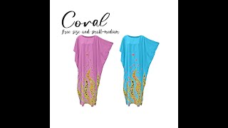 Cool Kaftan Coral Hand Made Hand Painted Hand Printed Kaftan [upl. by Aitan]