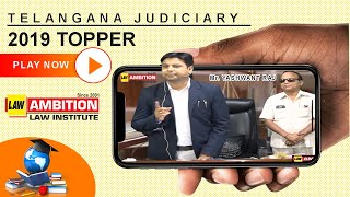 TELANGANA JUDICIARY 2019 TOPPER  Mr YASHWANT RAJ  AMBITION LAW INSTITUTE [upl. by Eatnad]