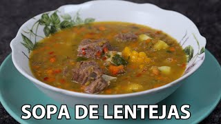 SOPA DE LENTEJAS  SOPA DE LENTEJAS CON CARNE  RECETAS PARA TODA OCASION [upl. by Bishop]