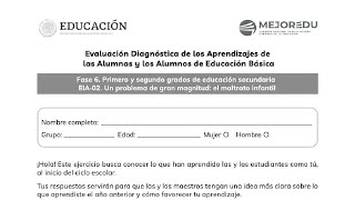 EXAMEN DIAGNÓSTICA MEJOREDU PRIMERO DE SECUNDARIA 2024 EXAMEN 2 [upl. by Salta]