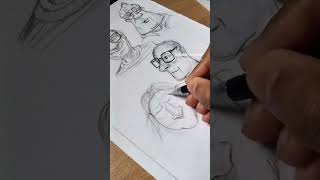 Sketching practice caricatures tutorial sketch practice cartoon drawingfaces ytshorts [upl. by Belle]