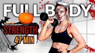 47 MIN FULL BODY STRENGTH  HIIT DUMBBELLS SETS 🎃 HAPPY HALLOWEEN [upl. by Assenev498]