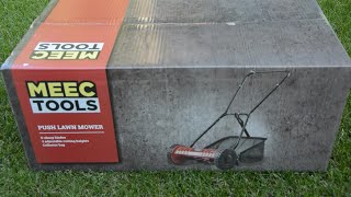 Push lawn mower unboxing assembling and test Meec Tools from Jula store [upl. by Anihsit]