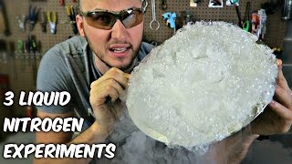 3 Awesome Liquid Nitrogen Experiments [upl. by Attenhoj]