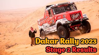 Results 2 Stage Dakar 2023  Truck Ales Loprais Won the Second Stage [upl. by Fonsie]