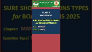 Sure Shot Questions  Matrices MCQ1  ICSE  2025  Class X  Maths  Shorts  MCQ [upl. by Lynnell]